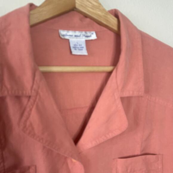 ANNA AND FRANK 100% SILK BUTTON DOWN SHIRT SIZE L - Picture 4 of 7